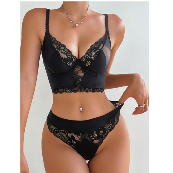 Rouge! Other - Black Lace 2 Piece Lingerie Set